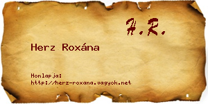 Herz Roxána névjegykártya